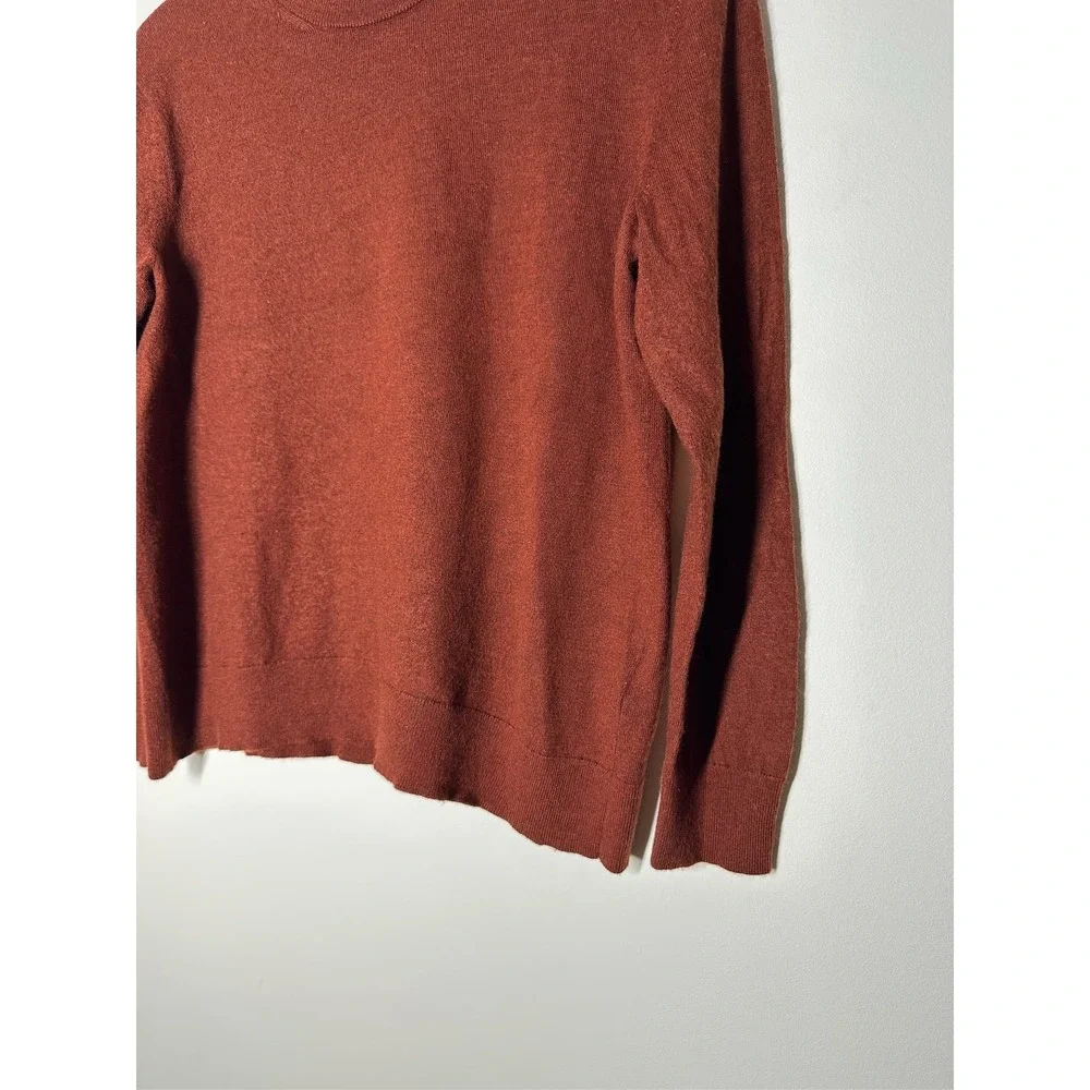 Banana Republic Mens Italian Merino Wool Baruffa Sweater Rust Orange Large L